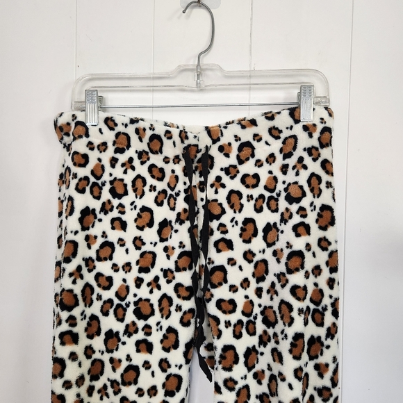 Bluenotes Leopard Print Plush PJ Pants PJs Loungewear Animal Pyjama Pant Medium - Picture 3 of 4